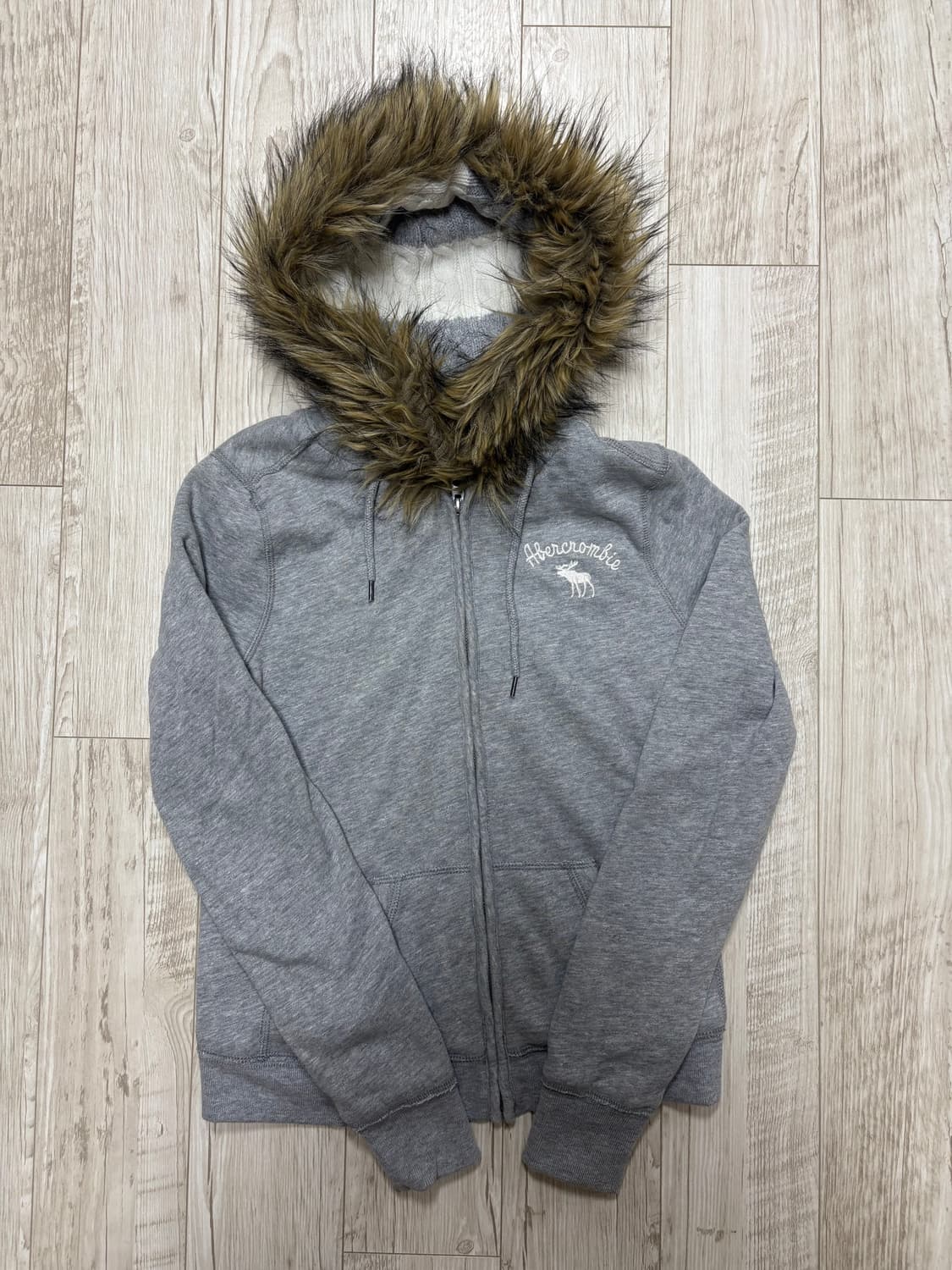 아베크롬비 딱붙핏 울프죠 후드집업 그레이 상품이미지1