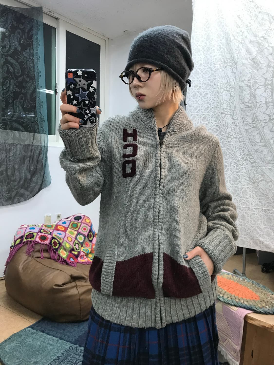 홀리스터 빈티지 숄카라 니트집업 자켓  상품이미지1