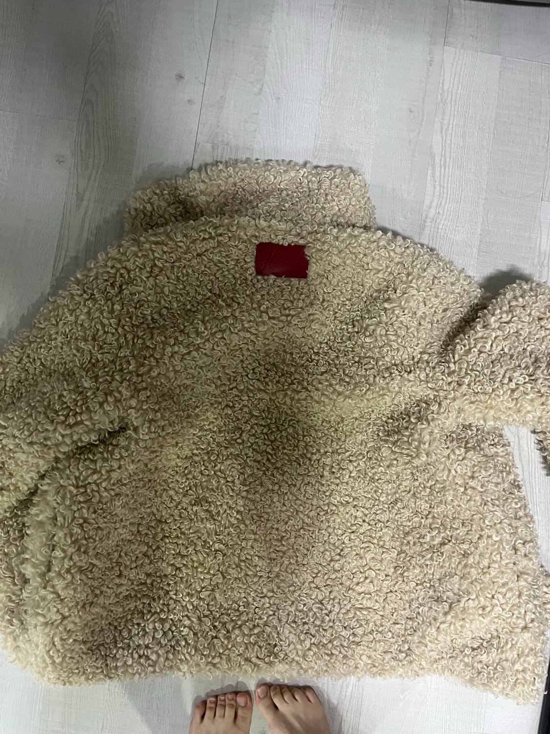 샵히어리 앙쥬 퍼 하프 코트 베이지 상품이미지2