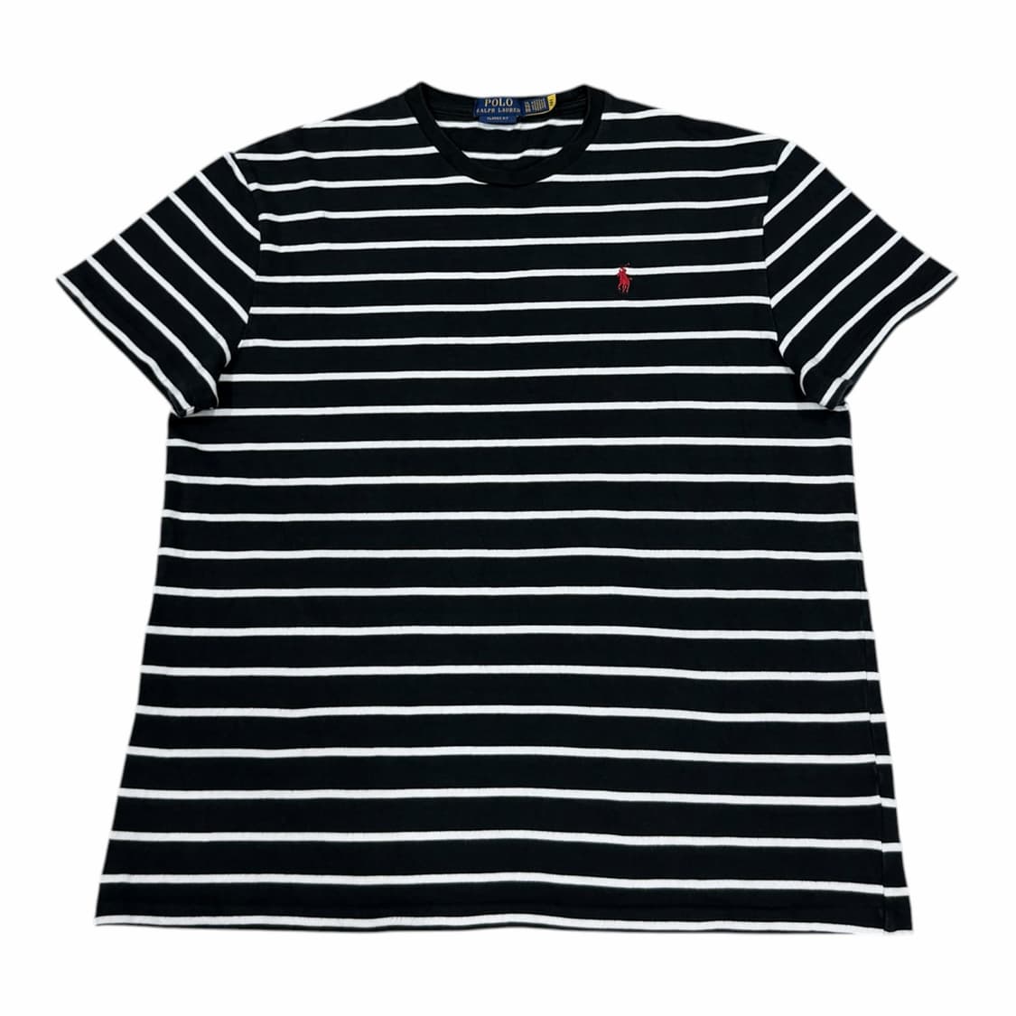폴로 랄프로렌 QR 스트라이프 반팔티 블랙 XL 상품이미지1