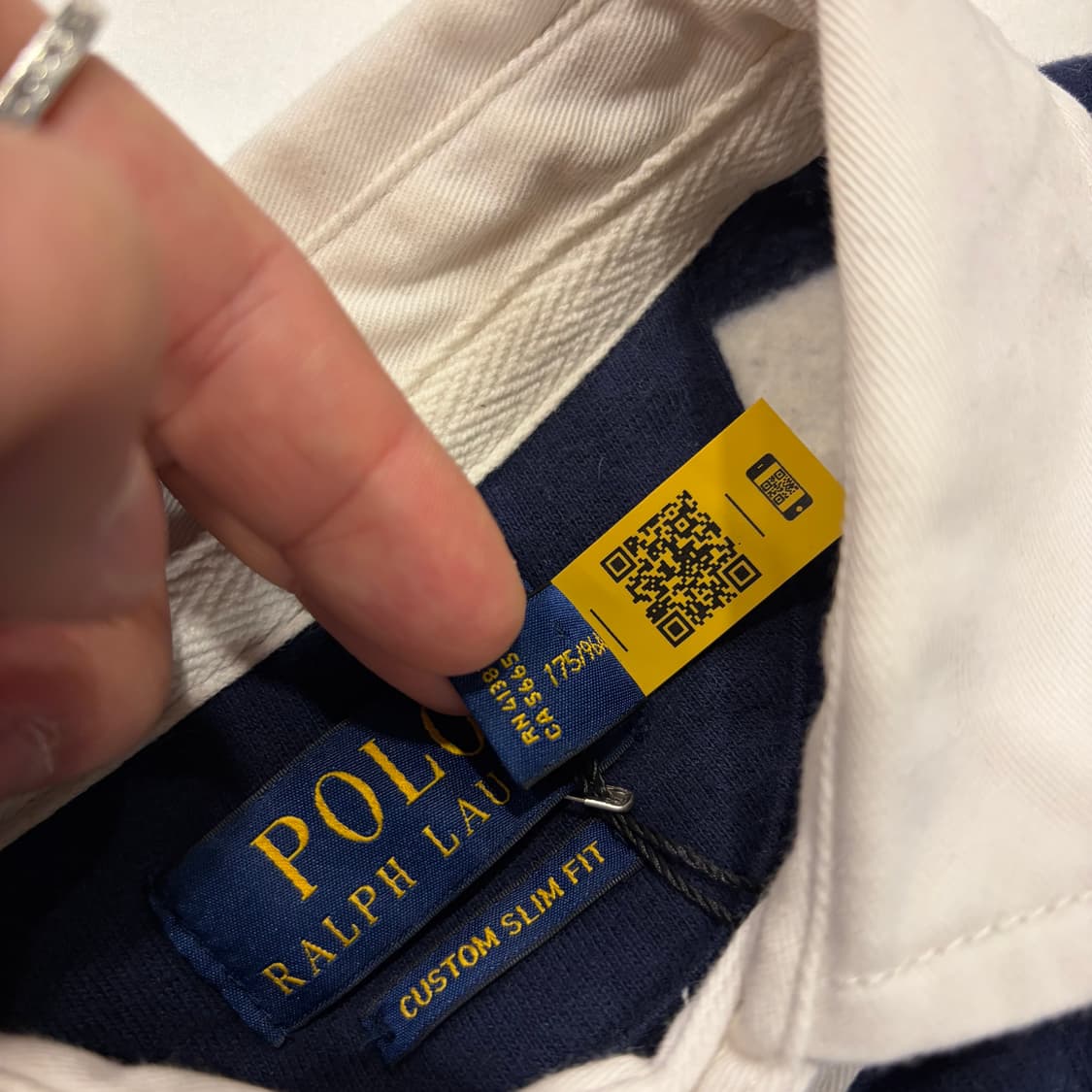 [M] 폴로 랄프로렌 큐알 신형 스트라이프 럭비티 네이비 B757 상품이미지5