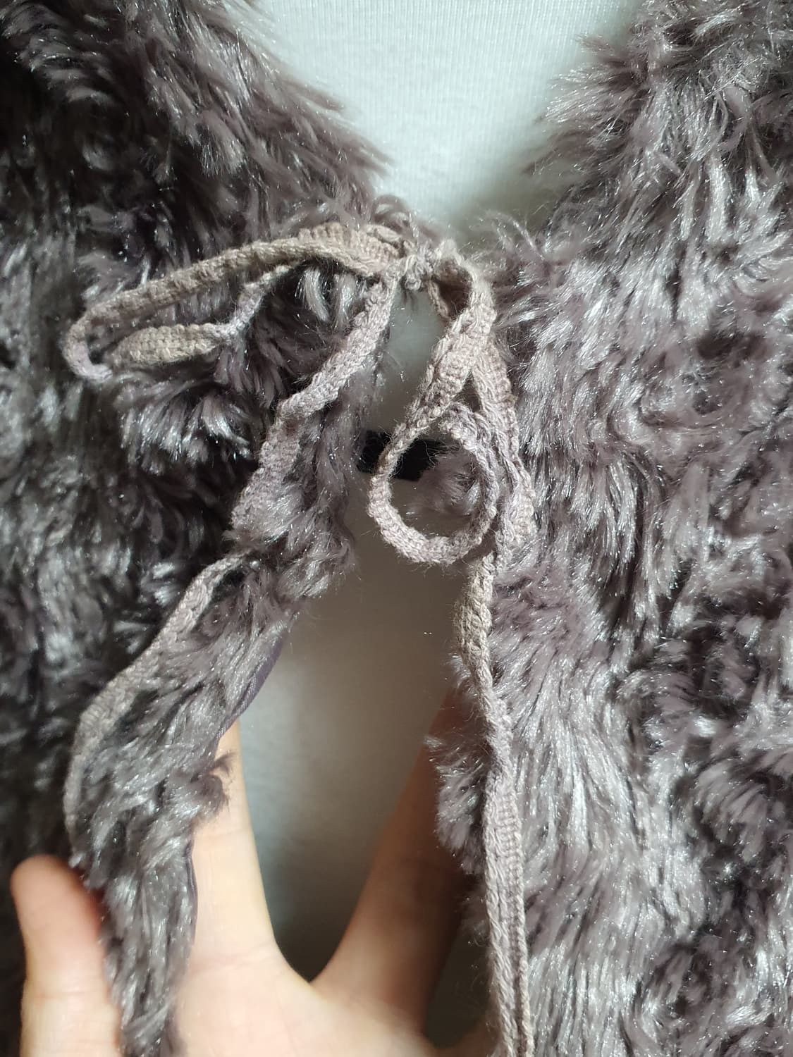 [모리걸] 퍼 털 베스트 조끼 브라운 일본빈티지 상품이미지2