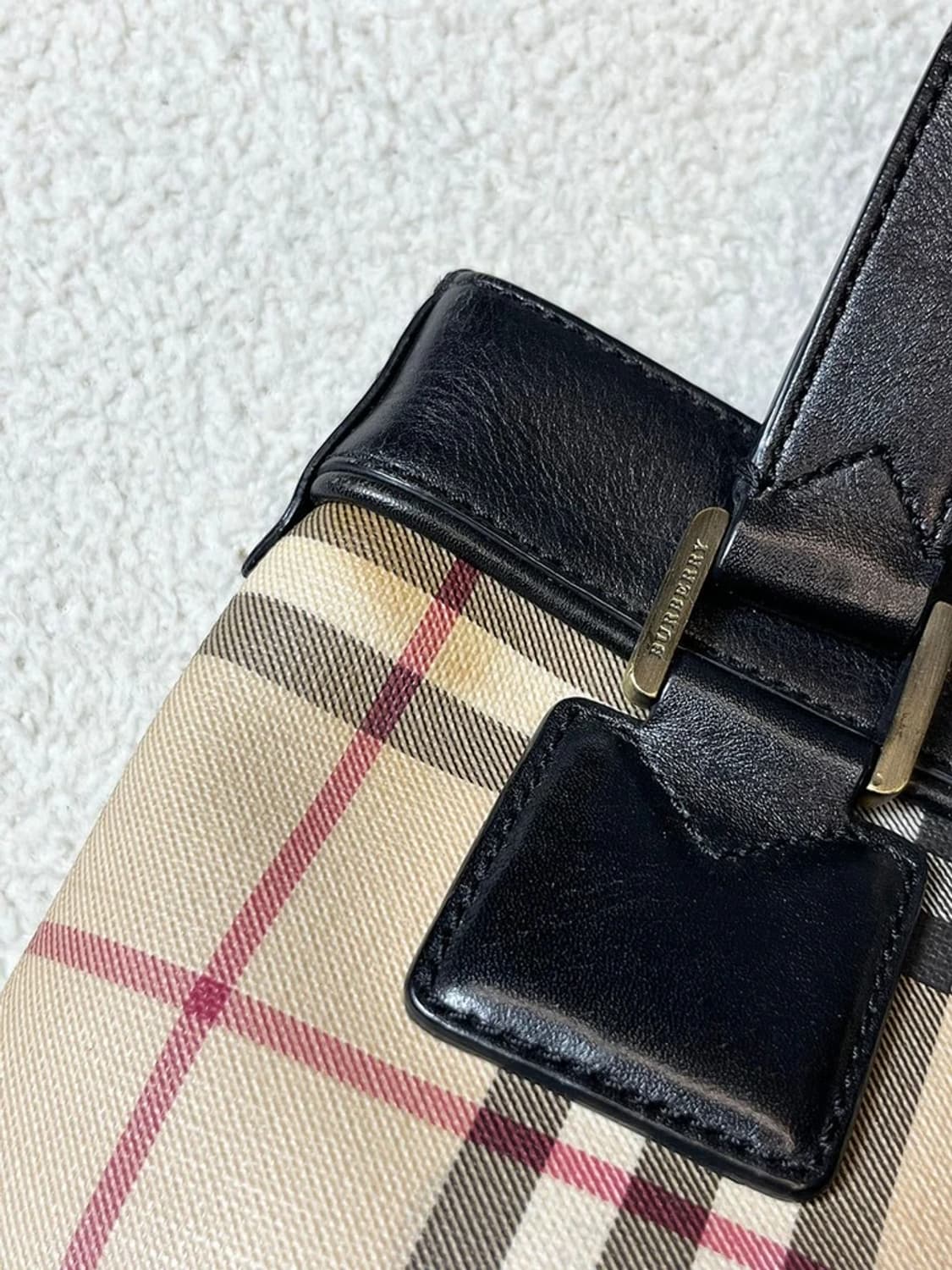 버버리 00's 가죽 트리밍 노바체크 미니 토트백 A1869 상품이미지7