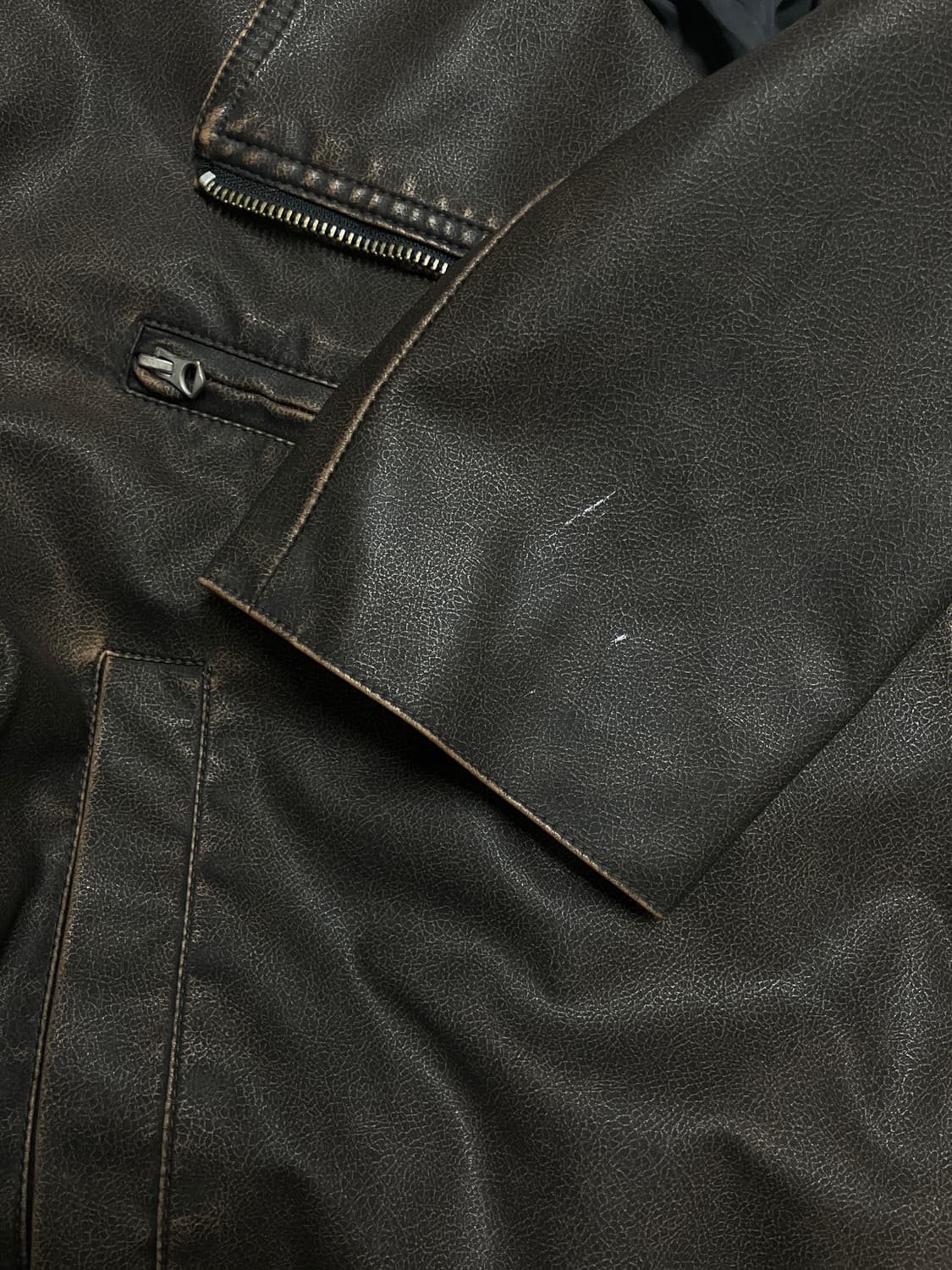 H&M 레더 라이더 자켓 브라운 상품이미지4