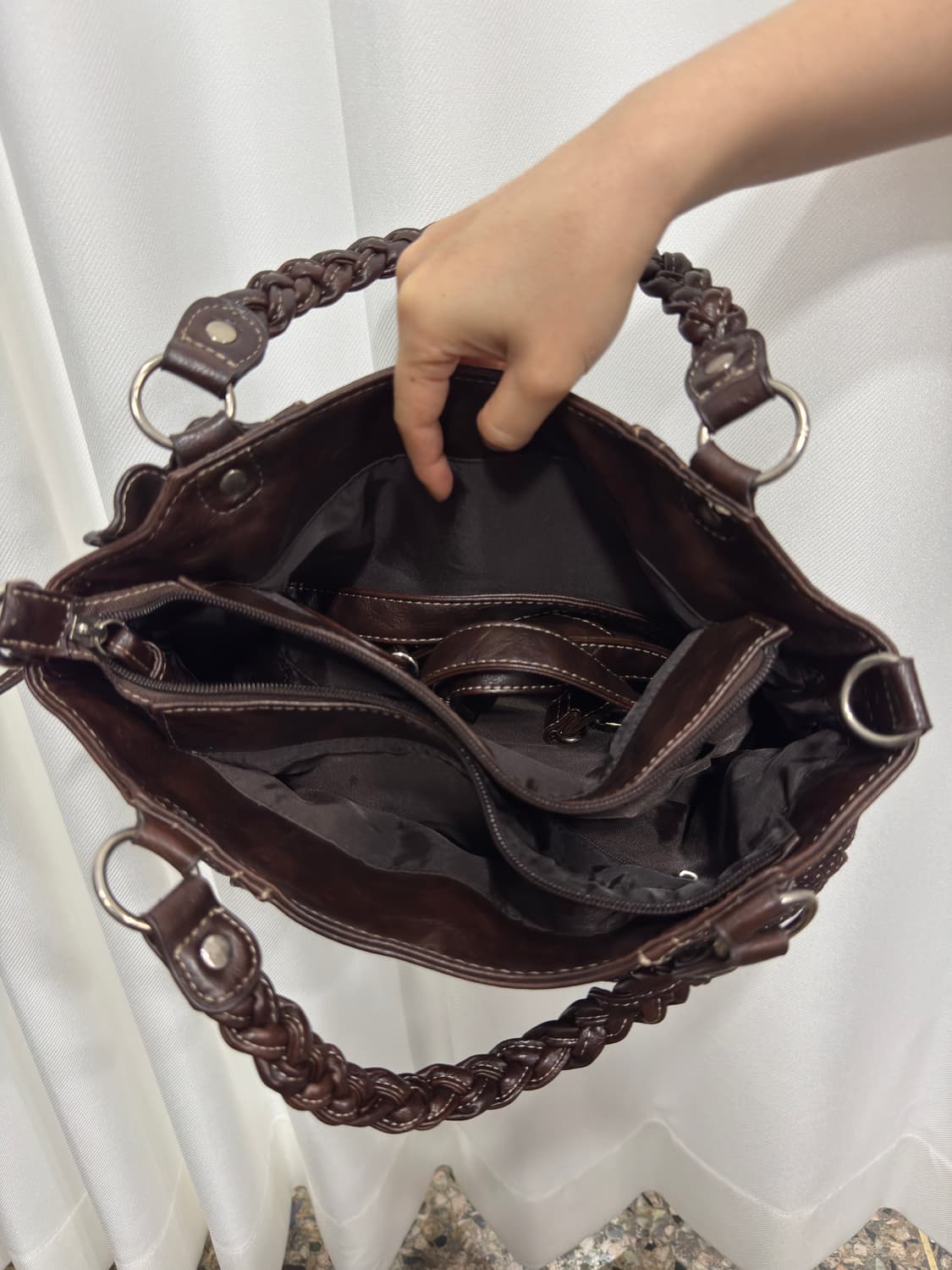hush hush brown dot design shoulderbag 상품이미지4