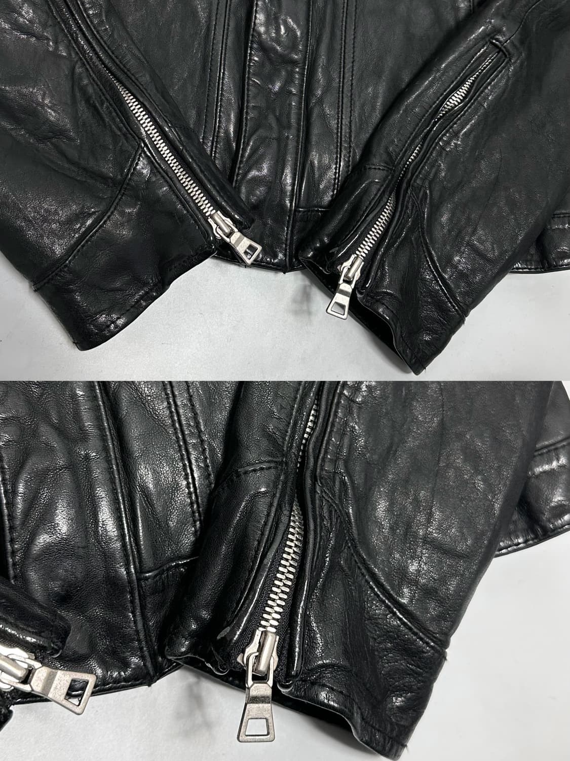 vintage 빈티지 슬림핏 양가죽 레더자켓 상품이미지7