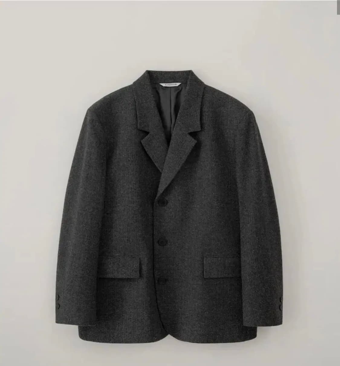 블랭크룸 싱글 브레스티드 울 자켓 차콜 2 상품이미지2