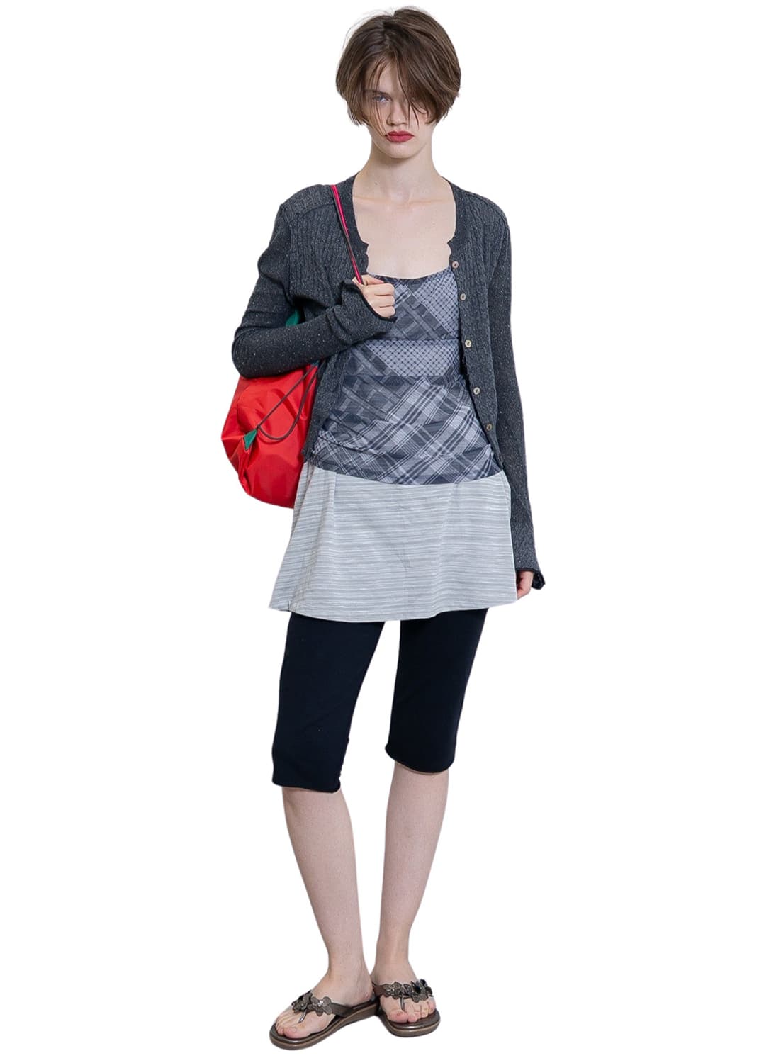 [F]퍼버즈 26ss Silk Thin 케이블 가디건/그레이 상품이미지2