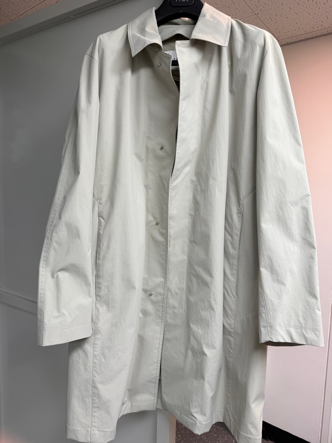 타임옴므 백 슬릿 트렌치 코트 옐로우그레이 상품이미지1