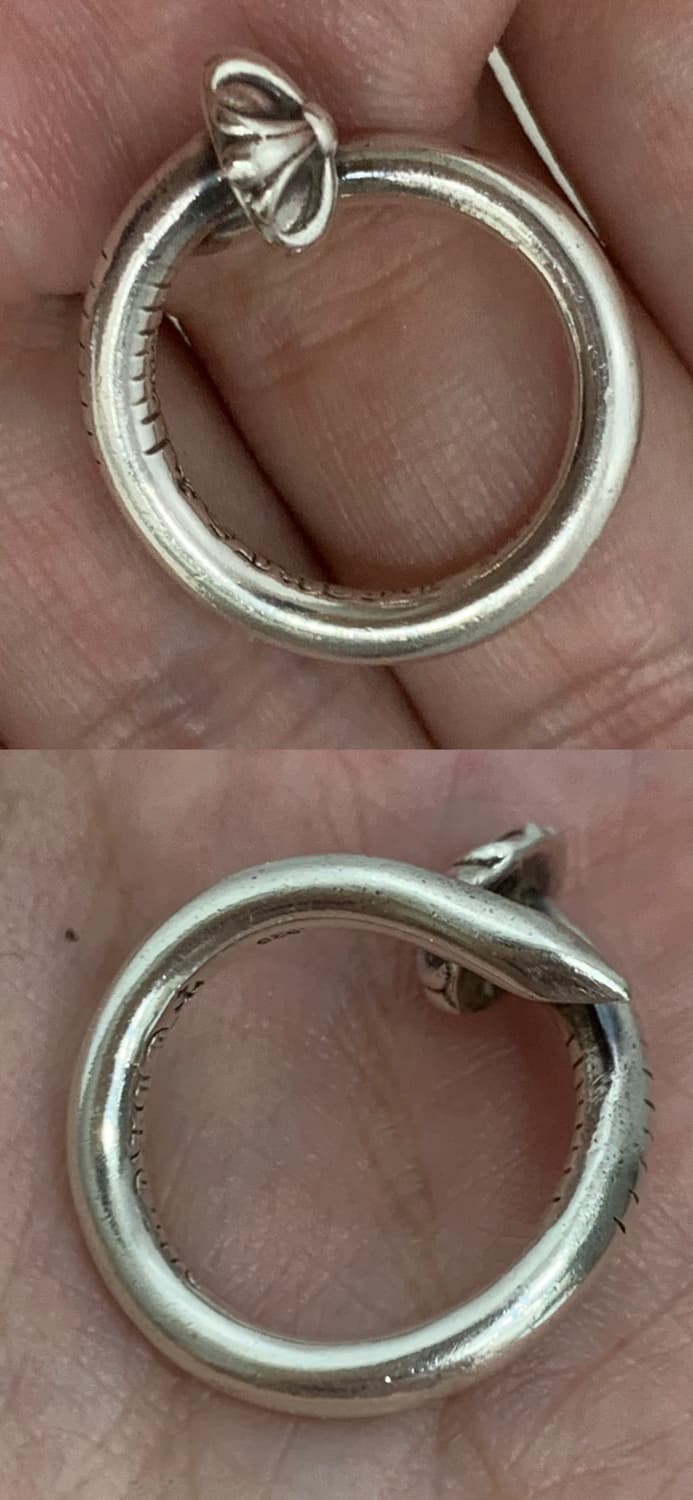 [US 4.5]크롬하츠 크로스볼 네일링 못 반지 상품이미지4