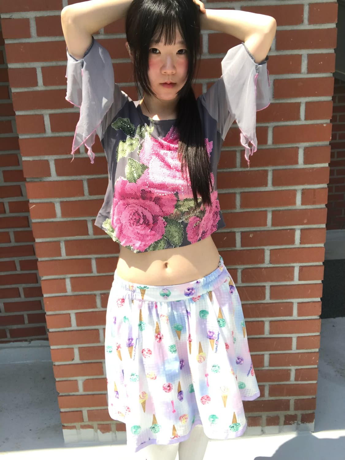 vintage flower pattern mesh top 상품이미지5
