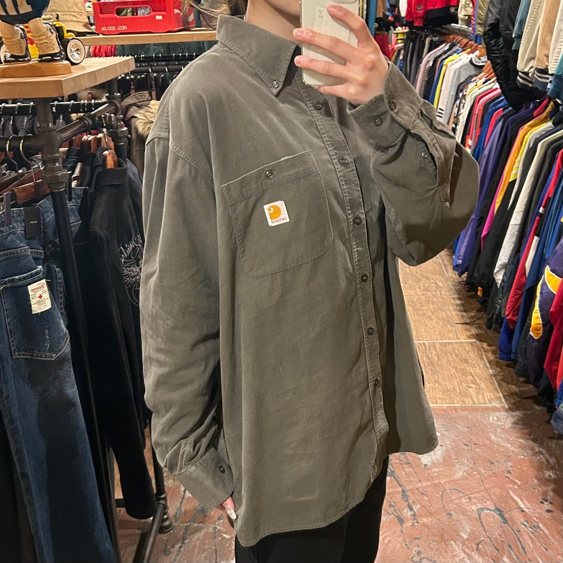 [HI] 칼하트 코듀로이 긴팔셔츠 카키 상품이미지3