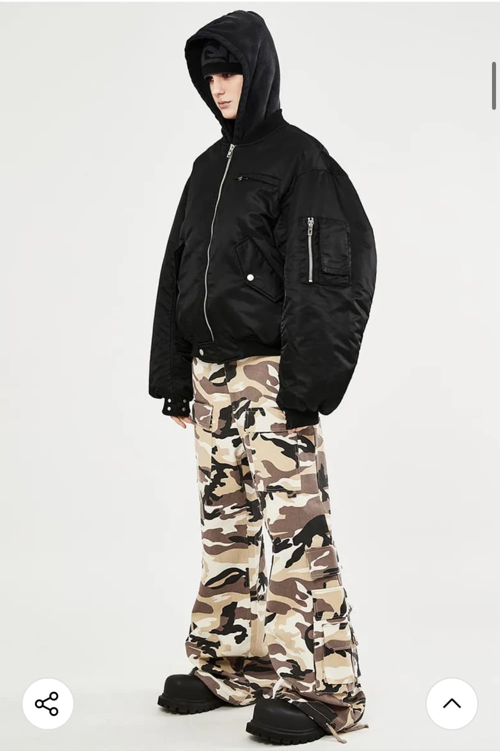 Center Back Zip MA-1 Jumper - Black 상품이미지6