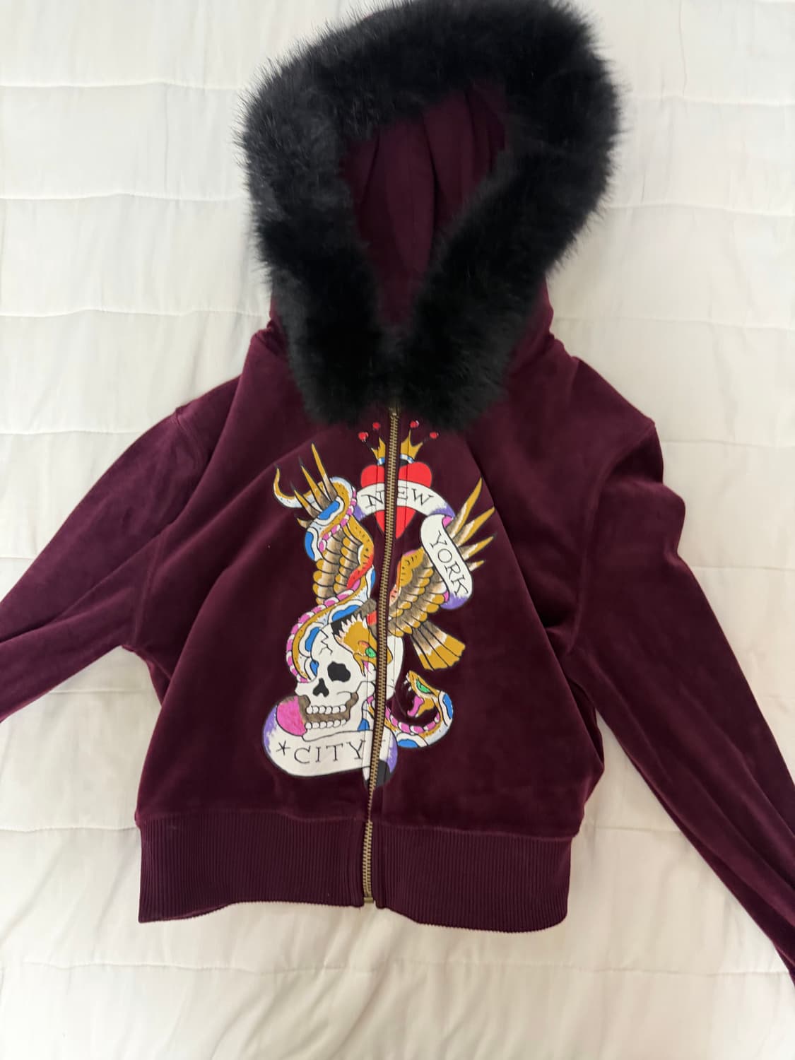 새제품) 에드하디 벳벳 후드집업 상품이미지1