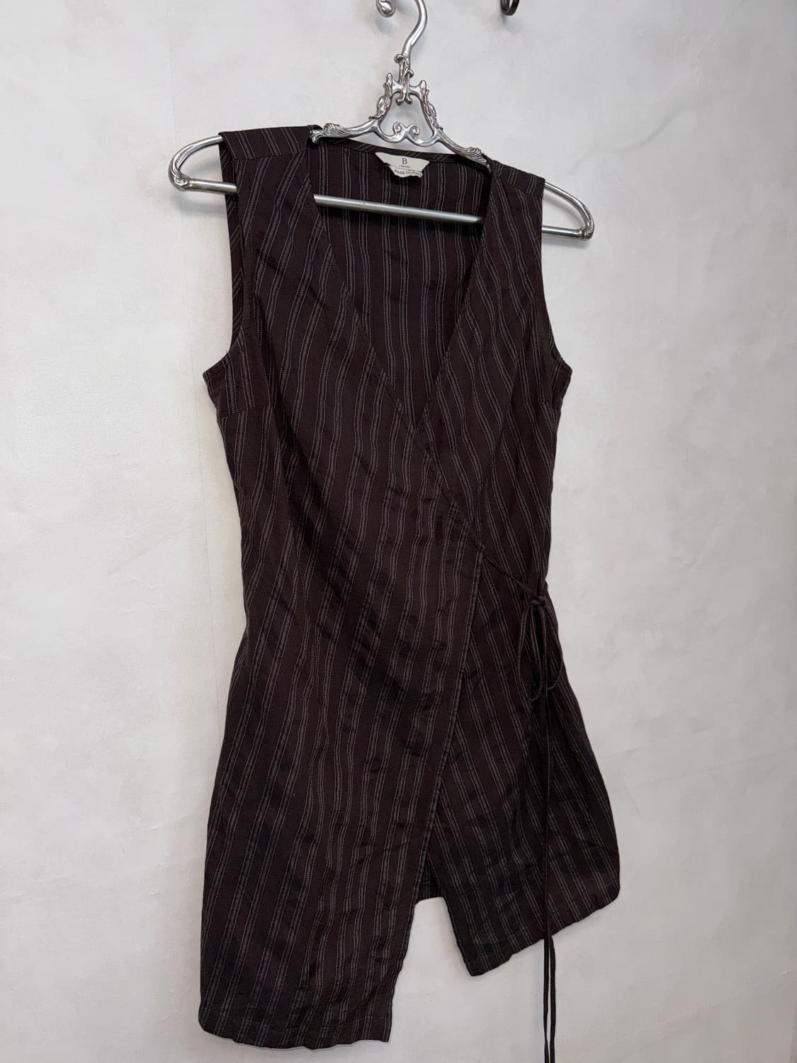 Iblues violet brown stripe wrap vest 상품이미지2
