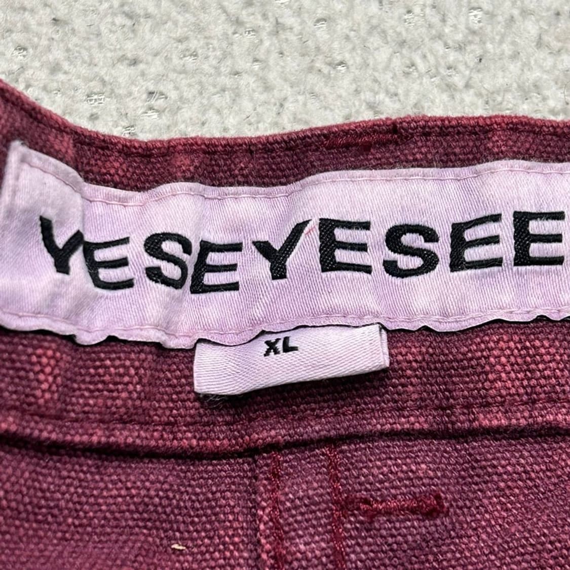 YESEYESEE 버건디 데님 숏팬츠 XL 상품이미지6