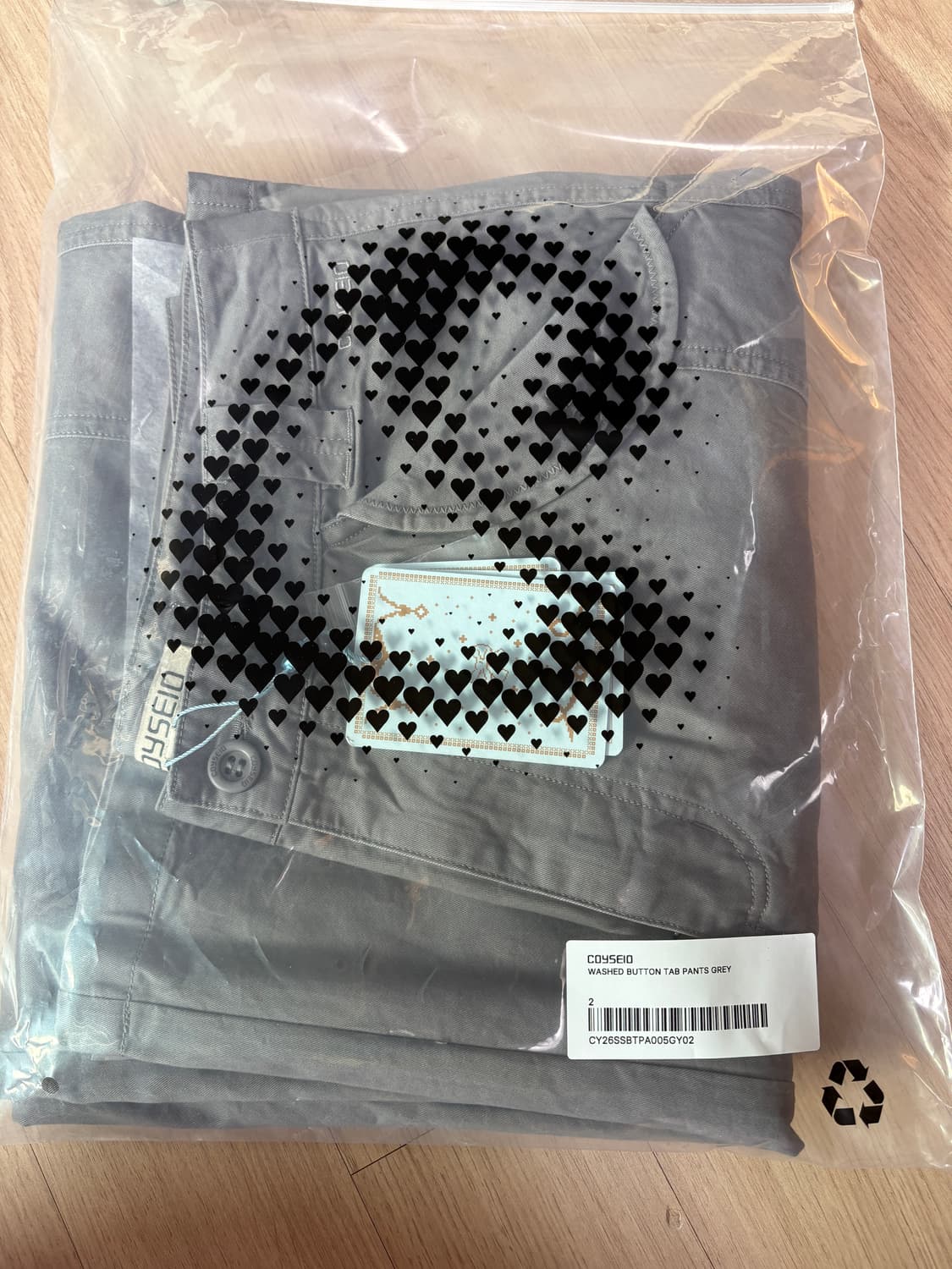 코이세이오 워시드 버튼 탭 팬츠 그레이 상품이미지2