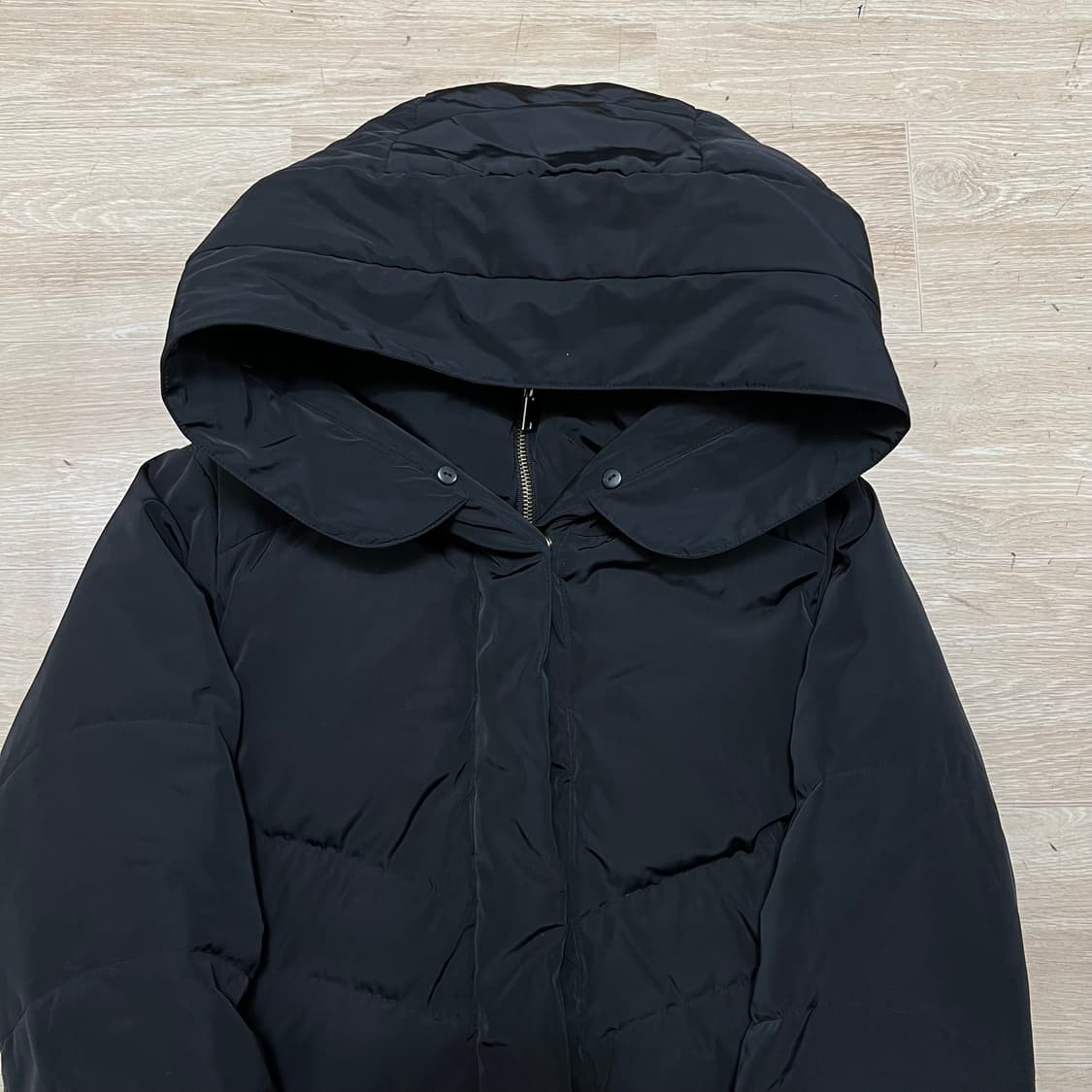 지고트 여성 프리미엄 덕다운 후드 롱패딩 점퍼 [블랙] M/95 상품이미지2