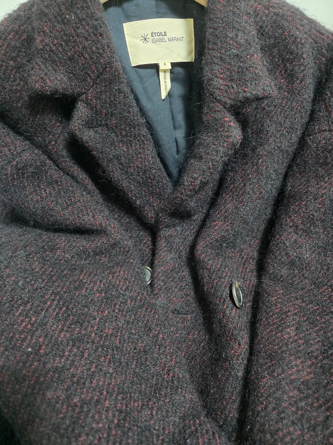 이자벨 마랑 에뚜왈 다크 헤링본 울·알파카 루즈핏 코트 0 상품이미지5