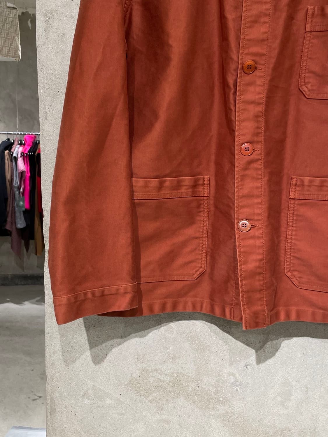 르몽생미셸 레디쉬 브라운 코튼 오버 워크 자켓 상품이미지4