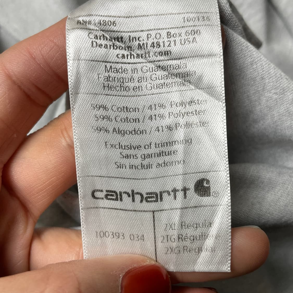 CARHARTT 칼하트 빈티지 그레이 포켓 롱슬리브 긴팔 A00410 상품이미지10