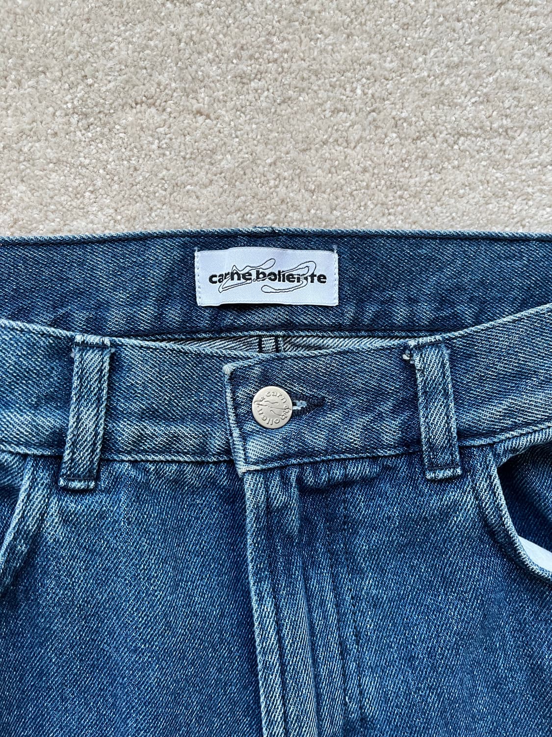 까르네 볼렌테 레빗 자수 스트레이트 데님 (30-31) 상품이미지4