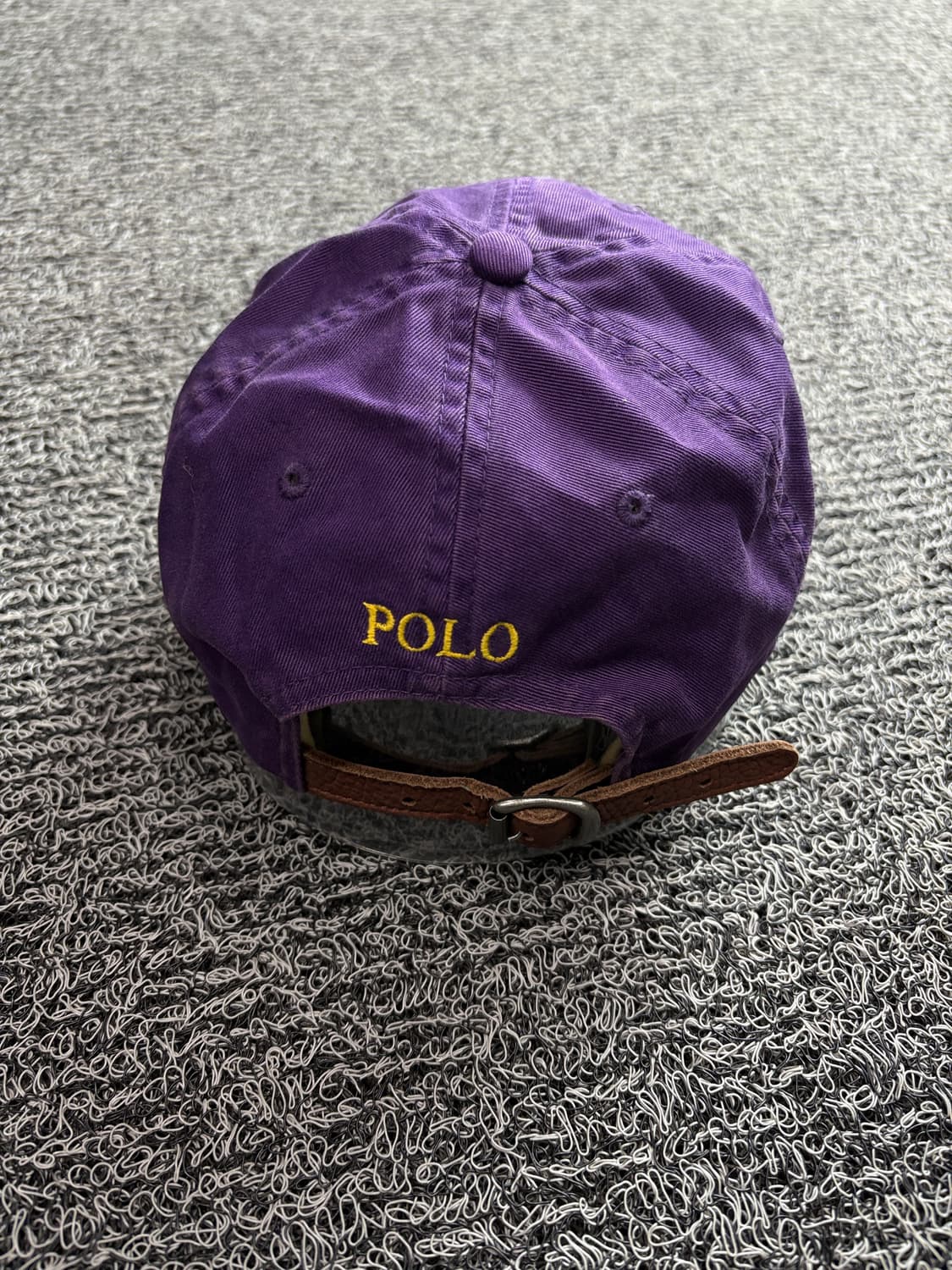 폴로 랄프로렌 포니 로고 가죽 스트랩 퍼플 볼캡 1828 상품이미지4