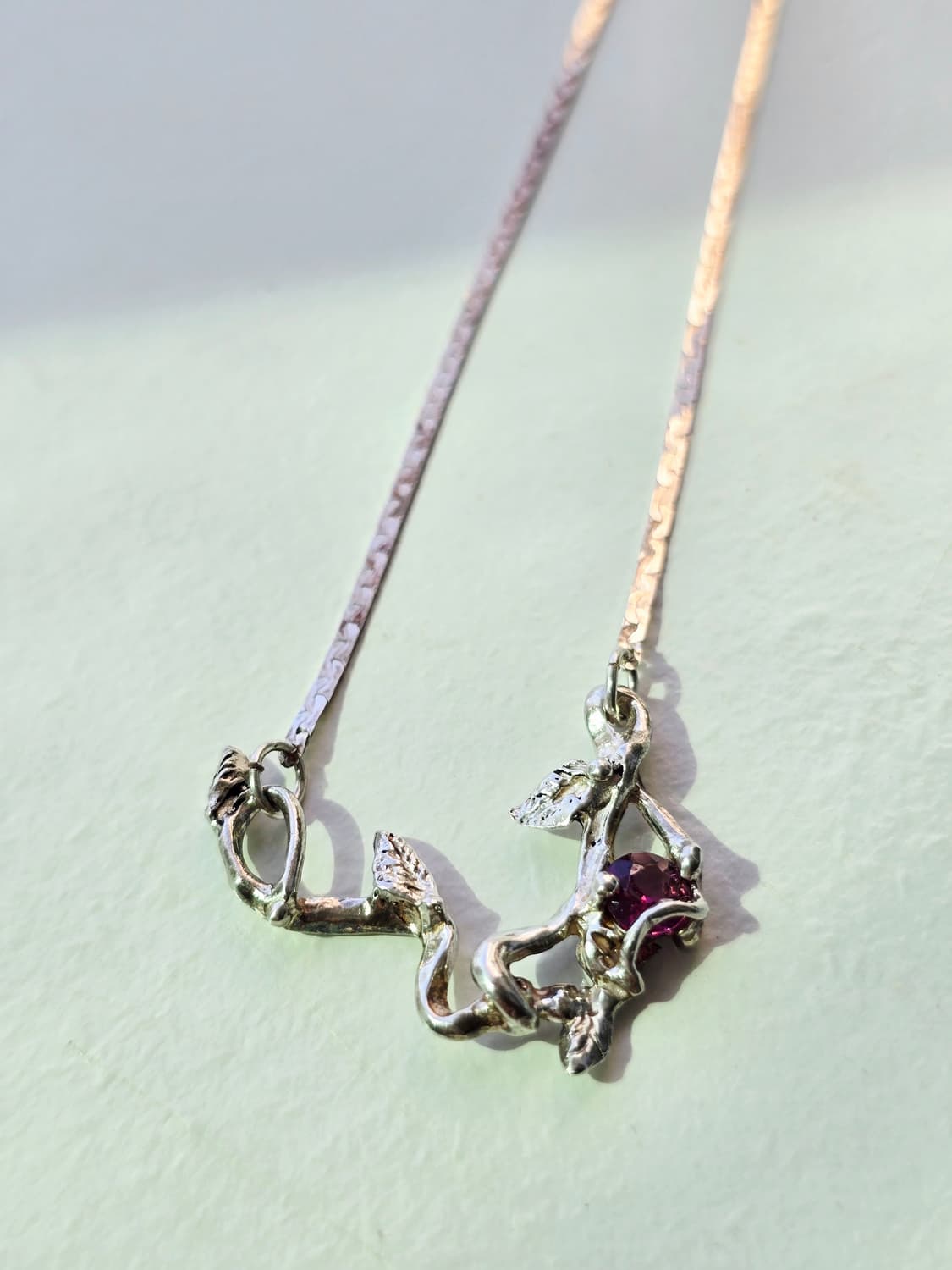 🇺🇸빈티지 장미넝쿨 핑크스톤 실버 925 목걸이 상품이미지4