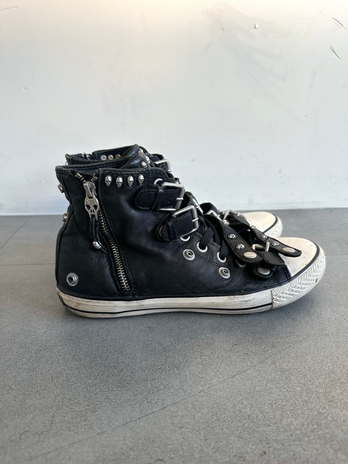 Ash 스컬 스터드 버클 레더 하이탑 스니커즈 상품이미지3