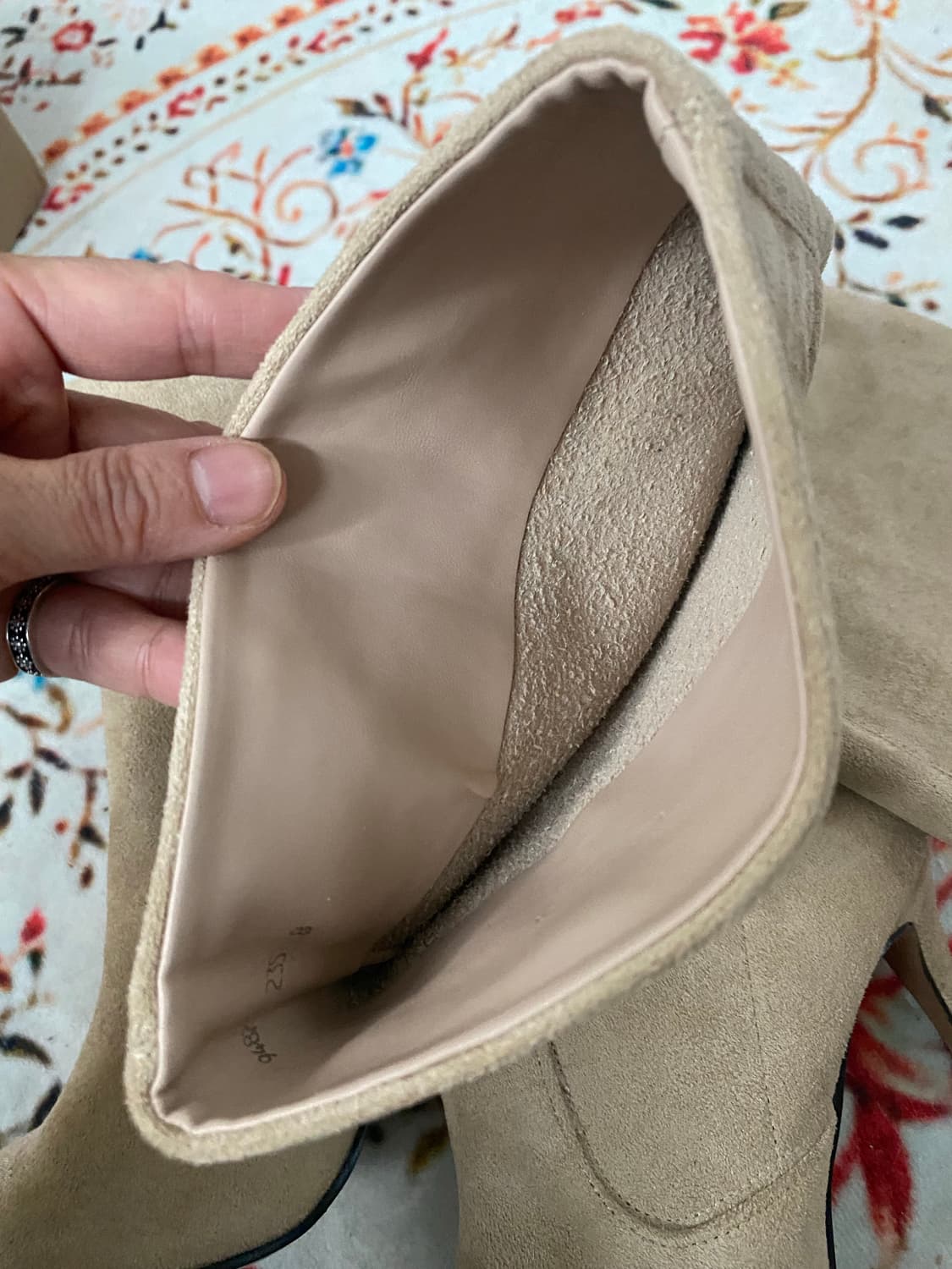 베이지 스웨이드 롱부츠 235mm 상품이미지5