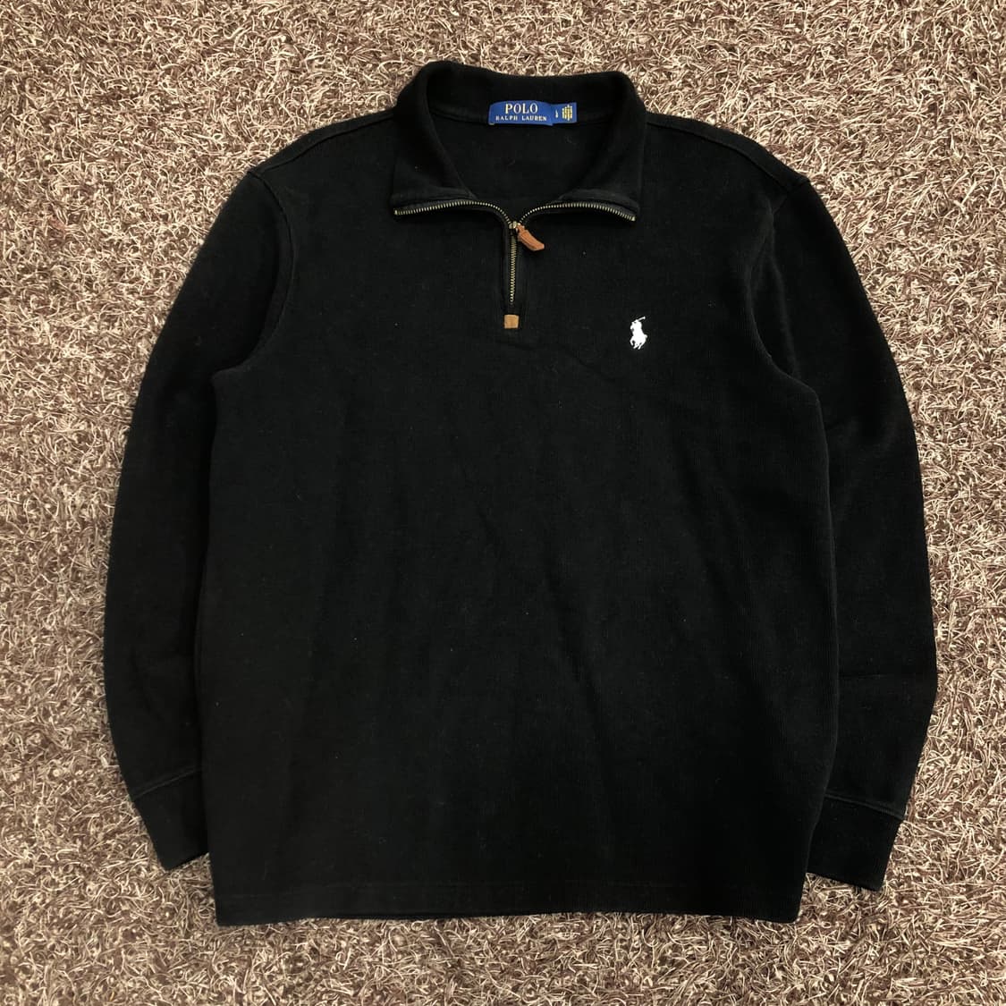 폴로 랄프로렌 하프집업 블랙 코튼 니트 상품이미지2