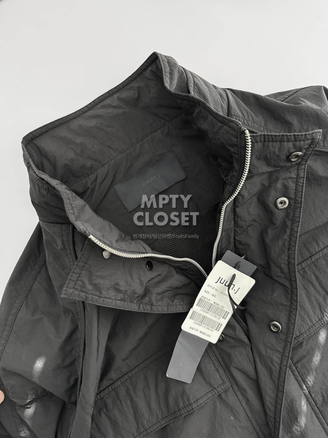[50] 준지 이중 하이넥 아웃포켓 나일론 99 점퍼 쉘파카 블랙 상품이미지5