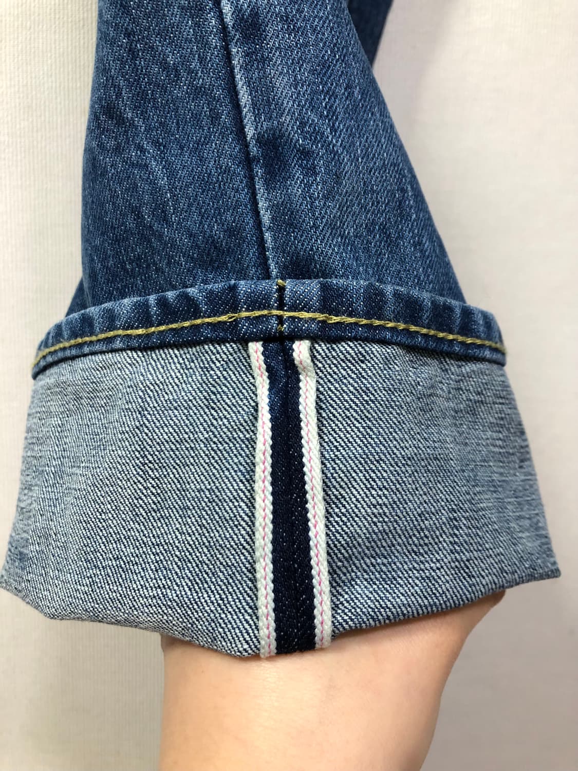 아웃스탠딩 남성 일자핏 셀비지 데님팸츠 청바지 30 _ 라이트인디고 상품이미지7