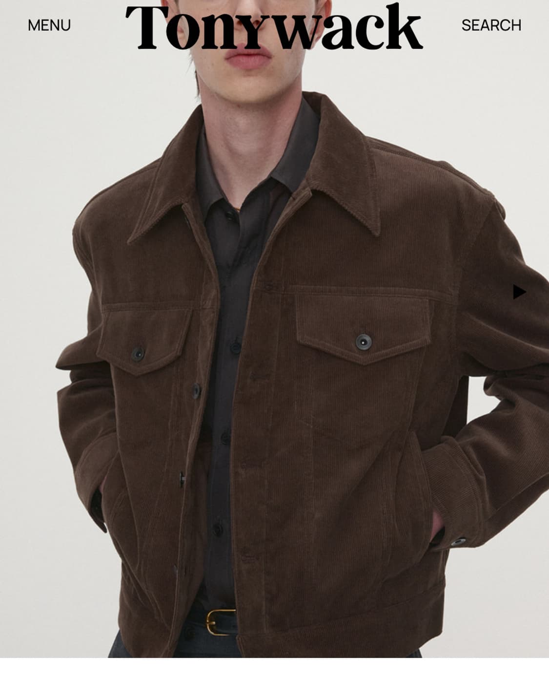 토니웩 코듀로이 트러커 L 브라운 상품이미지3