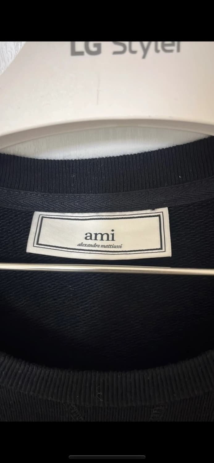 아미 AMI 로고 스웻셔츠 블랙 55,66 정품 (새상품컨디션) 상품이미지2