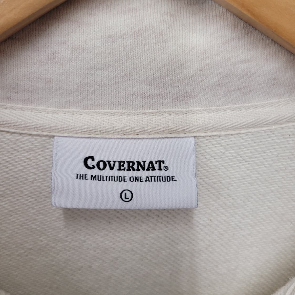 커버낫 클로버 카라 하프 집업 맨투맨 헤더그레이 상품이미지4