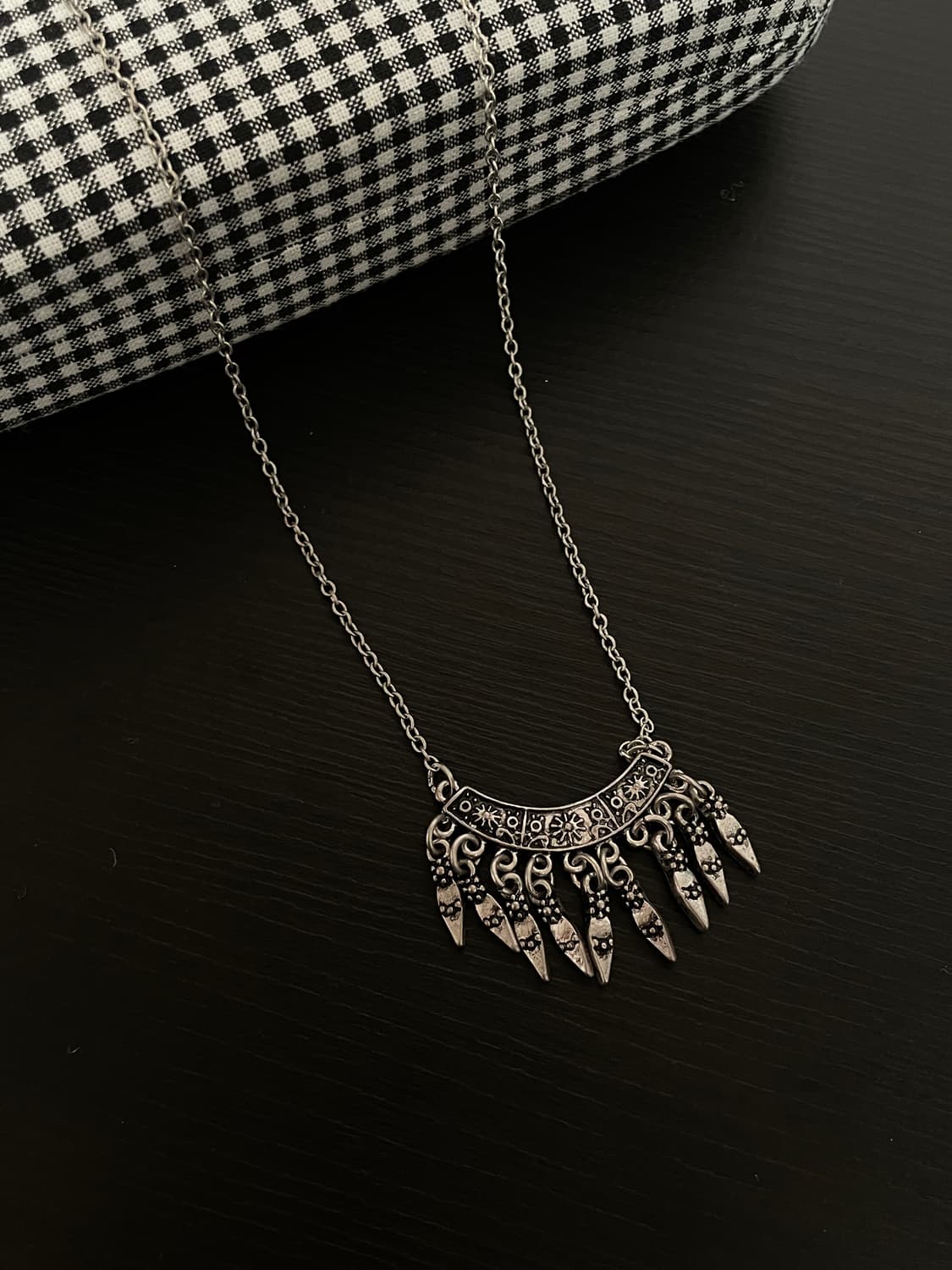 빈티지 오리엔탈 히피 실버 목걸이 상품이미지1