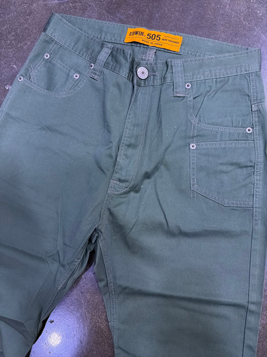 에드윈 재팬 505 올리브 슬림 스트레이트핏 캐쥬얼 코튼팬츠 31 상품이미지3