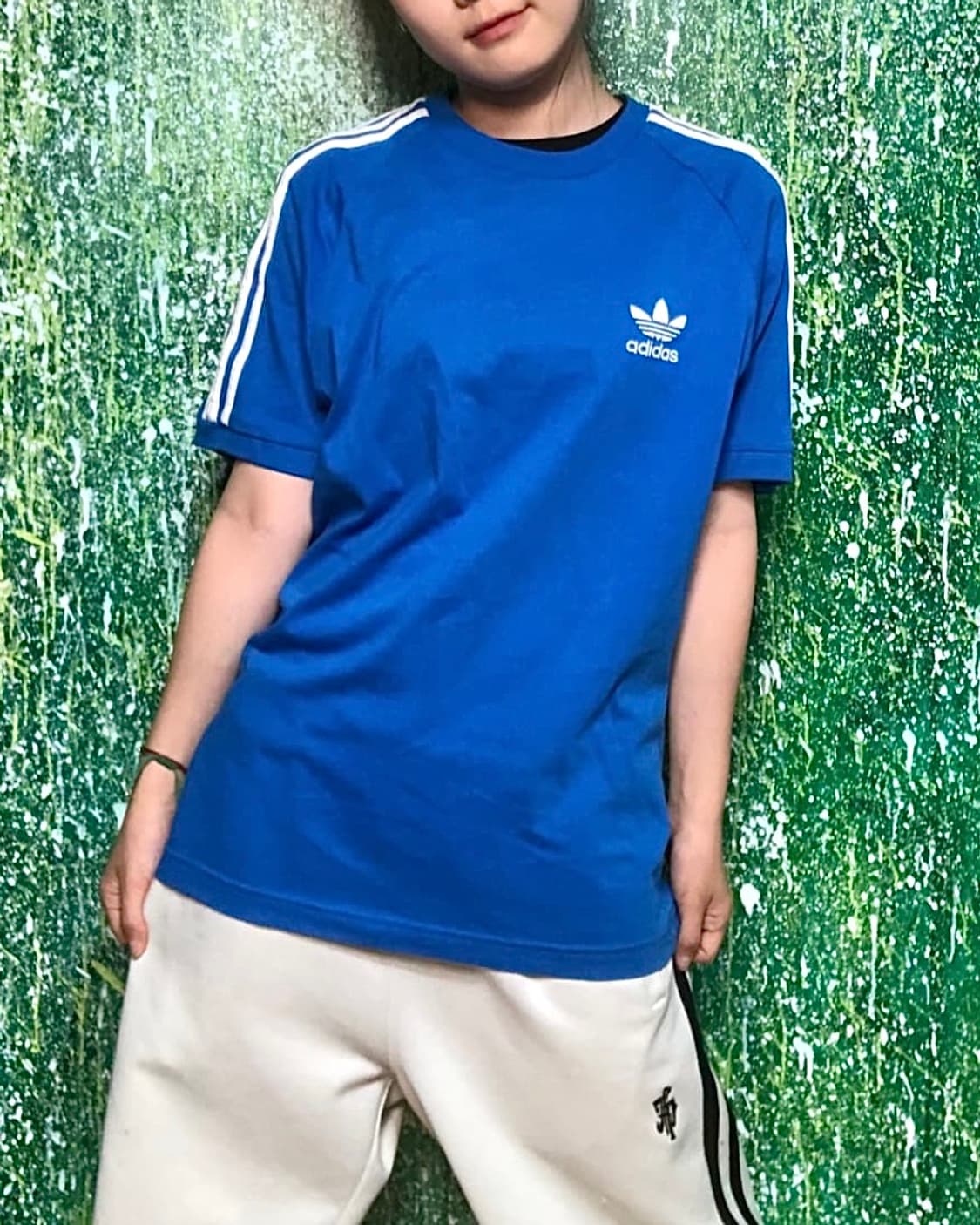 아디다스 삼선 나그랑 반팔 티셔츠 블루 파랑 S 90 스몰 스트릿 패션 상품이미지2
