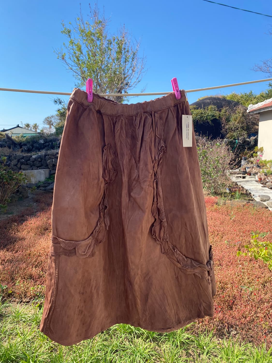 (M)꼼데가르송 가죽 스커트 상품이미지1