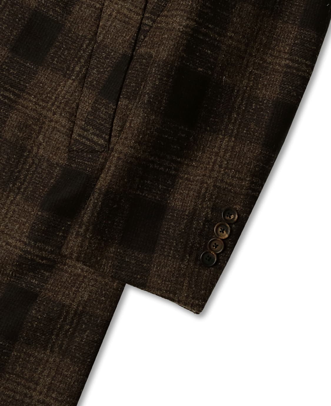 맨온더분 [Man On The Boon] 브라운 울 나일론 체크 싱글코트 상품이미지3