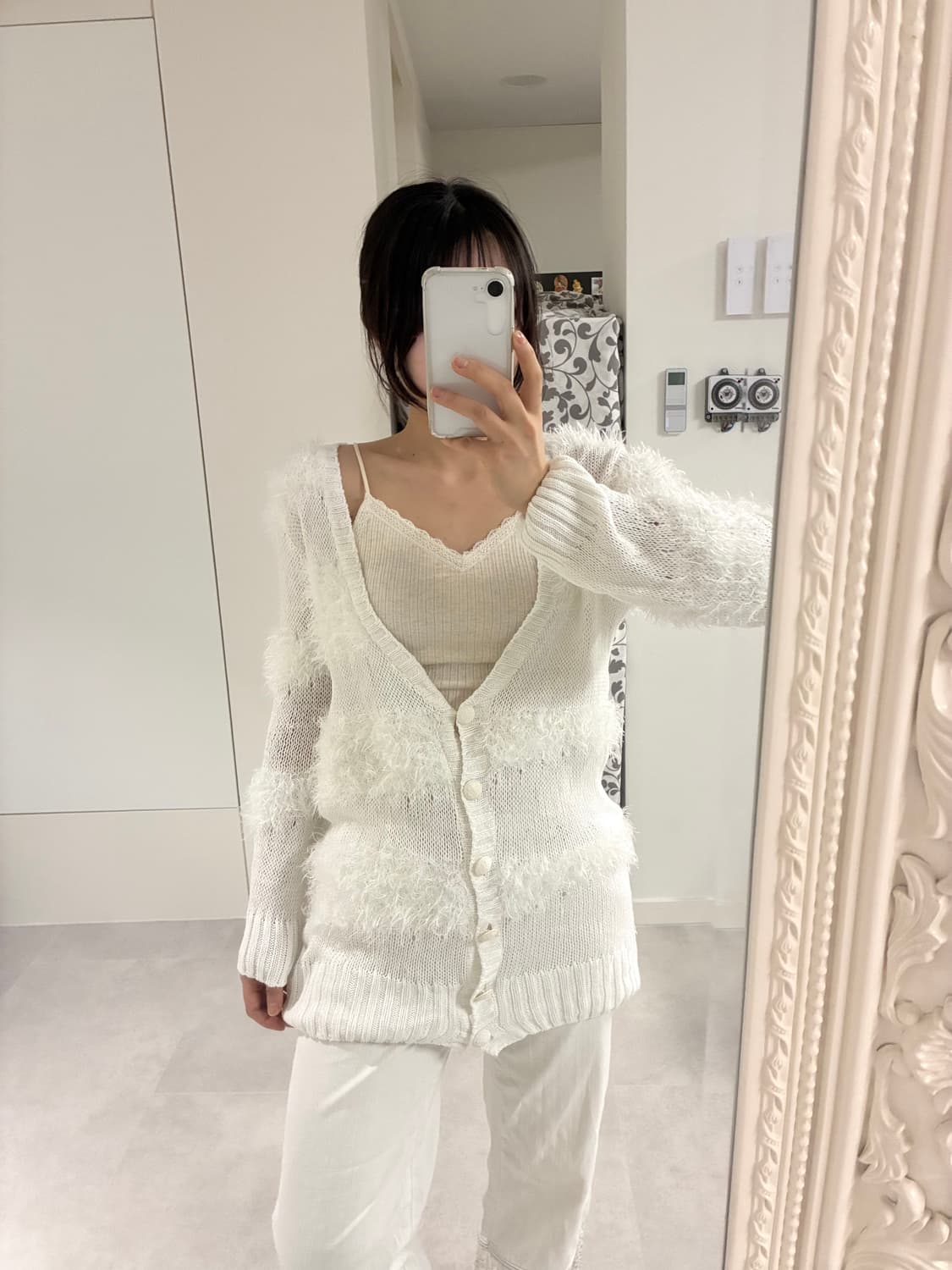 화이트 스트라이프 롱가디건 상품이미지4