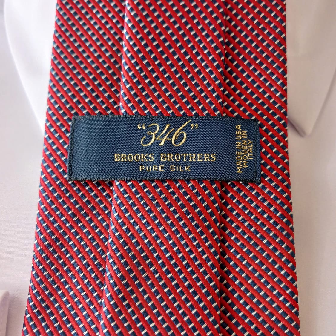 브룩스브라더스 실크 레드 지오메트릭 넥타이 8.9cm 새상품 A19072 상품이미지5