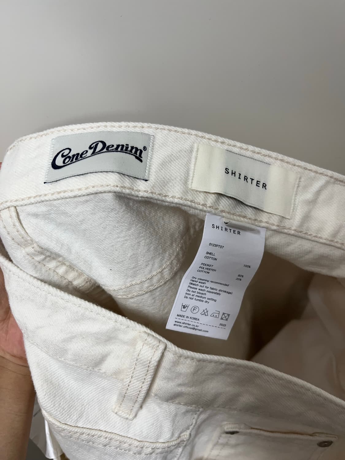 [새제품] 셔터 WORKERS DENIM PANTS (ECRU) S 상품이미지2