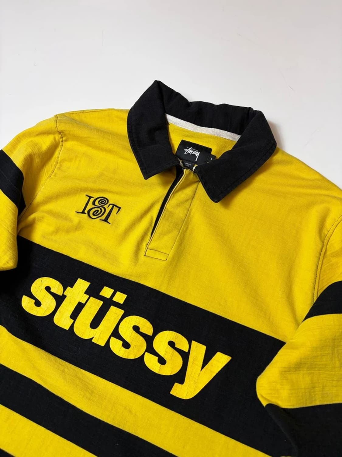 스투시 STUSSY 옐로우 스트라이프 팀 럭비 셔츠 PN9265 상품이미지2