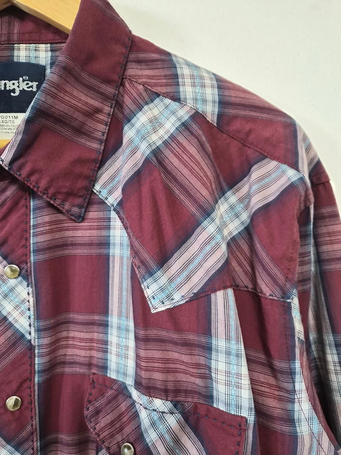 랭글러Wrangler 체크 웨스턴 셔츠 XL사이즈 - S326 상품이미지3