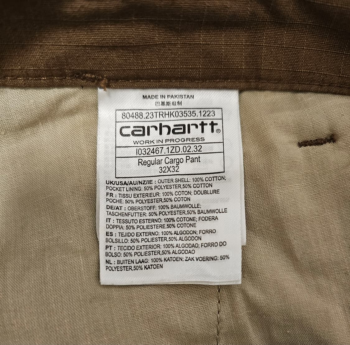칼하트 WIP 레귤러 카고 팬츠 상품이미지3