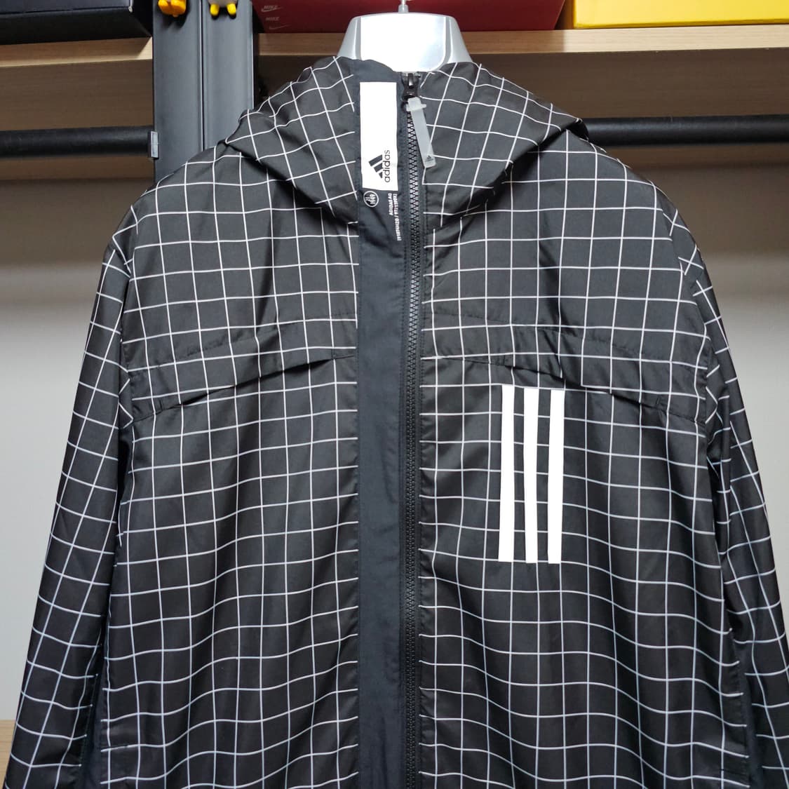 아디다스 Windproof 윈도파인체크 남성후드자켓 100 상품이미지4