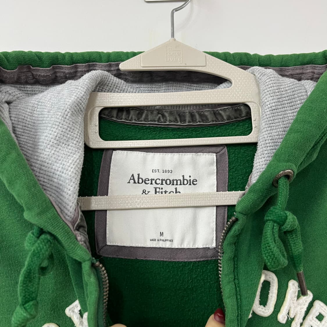 아베크롬비 딱붙핏 자수로고 그린 후드집업 상품이미지5