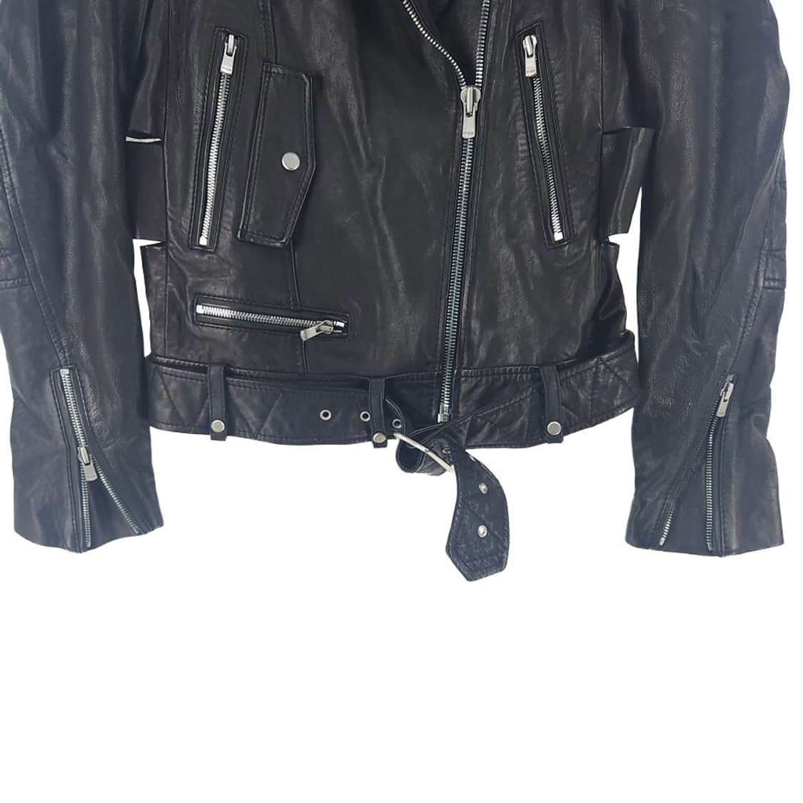 [여2]마쥬 블랙 양가죽 라이더 자켓[Y62-207] 상품이미지3